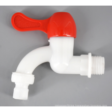 Fast open white plastic red cap PVC water tap
